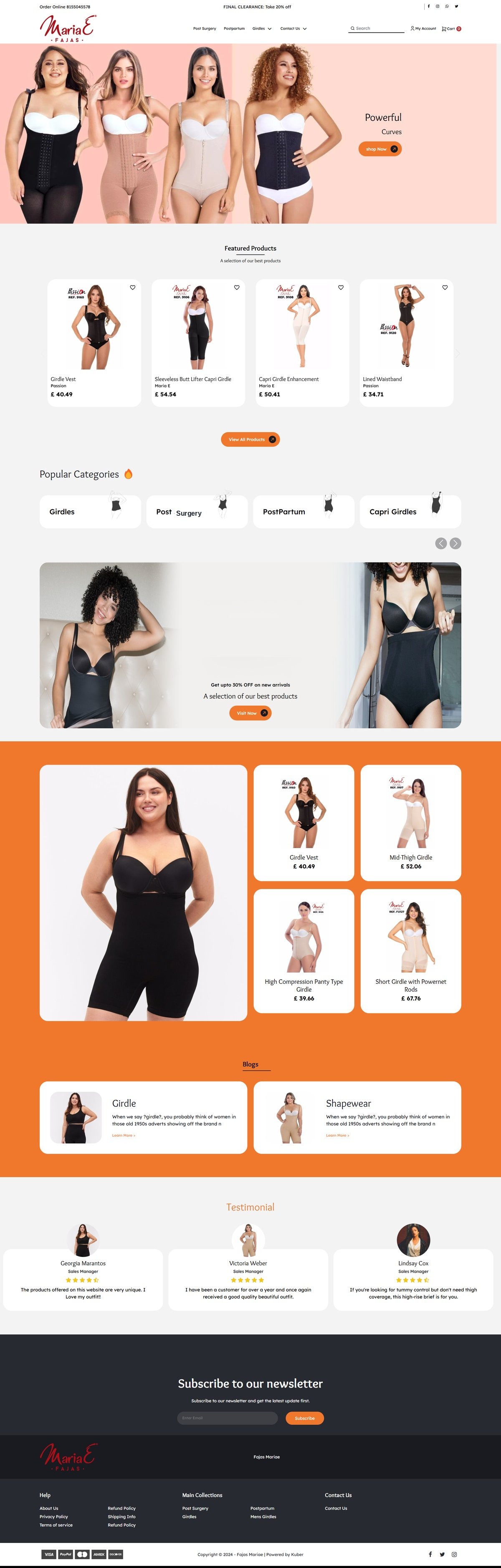 Fajas Maria Shapewear storefront